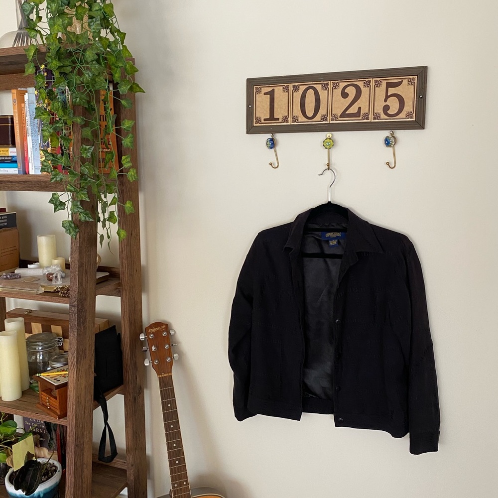 VINTAGE BLACK FAUX-SUEDE WESTERN JACKET BLAZER